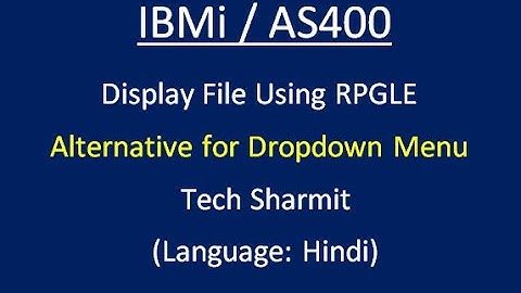 IBMi (AS400) - Alternative for Dropdown menu in #RPGLE