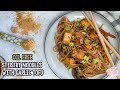 Stir Fry Noodles with Crispy Garlic Tofu - VEGAN, OIL FREE, & GLUTEN FREE