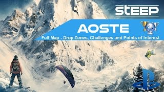 Steep Aoste Full Map - All Drop Zones, Challenges and Points of Interest