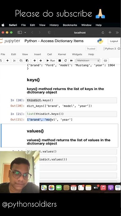 How to access items in a Dictionary in Python Tutorial #shorts #python ...