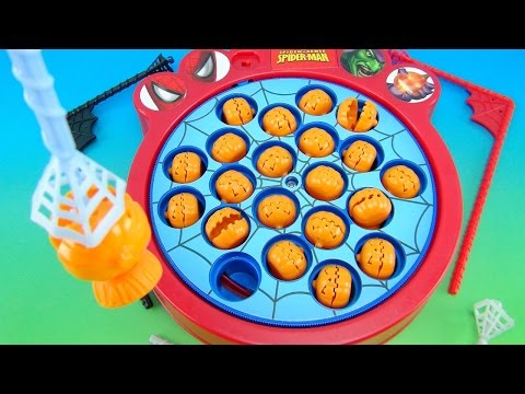 SPIDER-MAN SPIDER SENSE PUMPKIN BOMB FISHING GAME TOY REVIEW