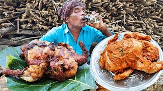 ASMR =Full Chicken ROAST || Village Style Cooking AND Eating in Driking ALCOHOL