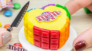 Amazing Rainbow M&M Heart Cake Mix Chocolate 🌈 Decorating Special Miniature Rainbow Cake