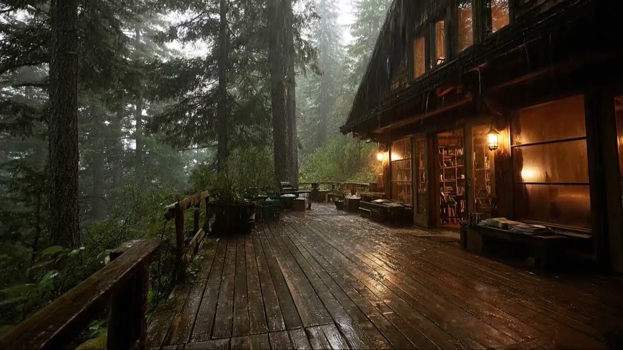 Rain Sounds in a Cozy Cabin 🌧️ Soft Evening Calm to Unwind and Relax