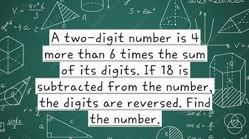 A two-digit number is 4 more than 6 times the sum of its digits. | Class 10th | Maths | Sachin Sir