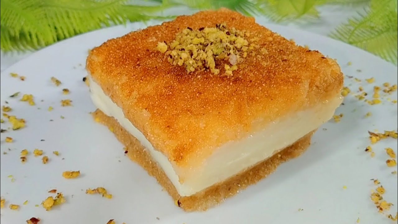 البسبوسه بالقشطة😋 في الفرن طرية ومرملة والمقادير بالجرامات والكوباية 👍