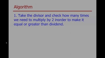 Division Algorithm without using / operator
