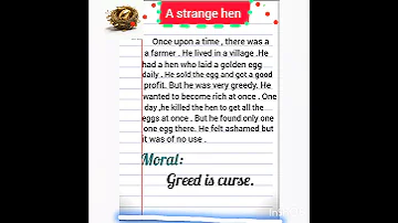 The Strange Hen Moral Story In English 