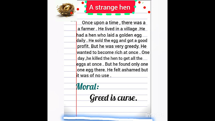 The strange hen moral story in English