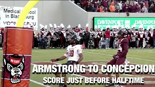 NC State's Brennan Armstrong To KC Concepcion For A Touchdown Just Before Halftime
