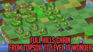 Full Hills Chain - Merging Topsoil To Fountain Of Youth Wonder | Merge Dragons