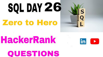 SQL DAY 26 - SQL HackerRank Questions #sql