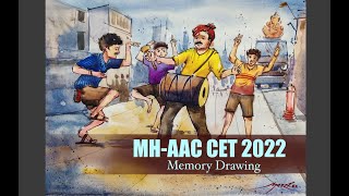 MH-AAC CET | Memory Drawing | how to draw Ganpati visarjan ? | detail explained