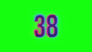 60 Seconds Neon Countdown Greenscreen effect Chromakey | 1st Option