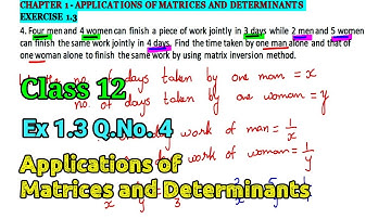 Class 12 Maths | Exercise 1.3 Q.No.4 | Applications of Matrices and Determinants