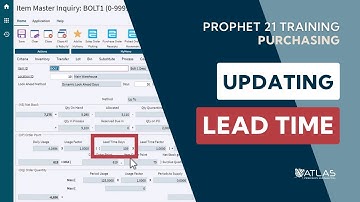 Prophet 21 Training and How To - Purchasing: Updating Lead Time