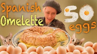 【大食い】たまご50個『Spanish Omelette (スパニッシュオムレツ)』の作り方《失敗の巻 》