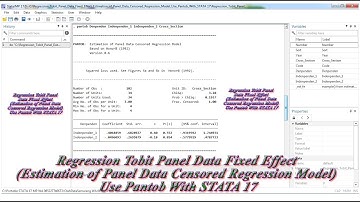 Regression Tobit Panel Data Fixed Effect Use Pantob With STATA 17