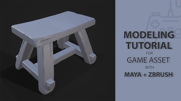 wooden stool / Game Asset / 3D Modeling gaming pipeline Tutorial In Maya with z brush [Part_01]
