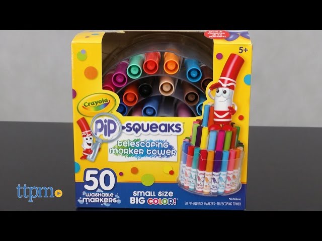 Crayola Pip-Squeaks Telescoping Mini Marker Tower, Washable Markers - 50 markers