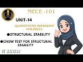STRUCTURAL STABILITY AND CHOW TEST FOR STRUCTURAL STABILITY # UNIT-14 MECE-101 # IGNOU