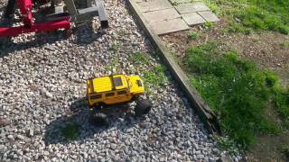 RadioShack Hummer Hobby Conversion, All wheel steering mod complete Radioshack Hummer Mattracks Testing 2