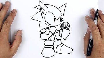 HOW TO DRAW THAT ONE SONIC | Friday Night Funkin (FNF) - Easy Step By Step Tutorial For Beginners