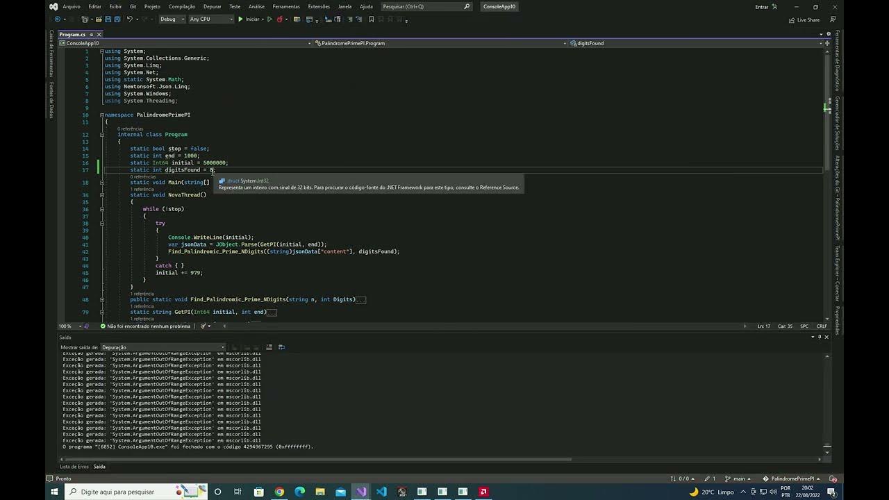 Palindrome and Prime of the decimal sequence of PI - YouTube