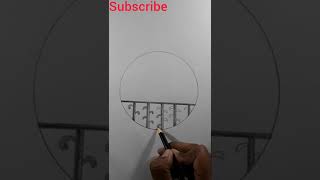 Circle drawing - easy circle drawing - pencil drawing - scenery drawing - shorts #shorts , short