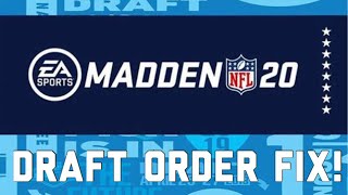 How To Fix The Draft Order Glitch When Using Real Life Roster In Madden 20!