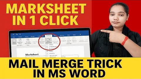 How to Use Mailing Tab In MS Word |Auto Mark-sheet Generate | Mailing TabIn Hindi#mailmerge