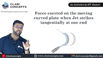 Impact force on a moving Curved plate when Jet strikes tangentially at one of the ends (Hindi)