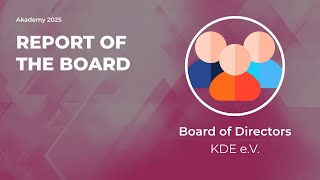 Report of the Board @KdeOrg