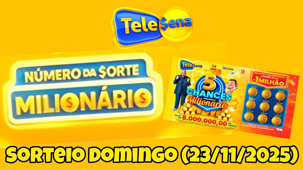 SORTEIO NÚMERO DA SORTE MILIONÁRIO- TELE SENA de ANIVERSÁRIO 2025 34 ...