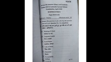 MDU b.com 4 th semester business ethics 2018