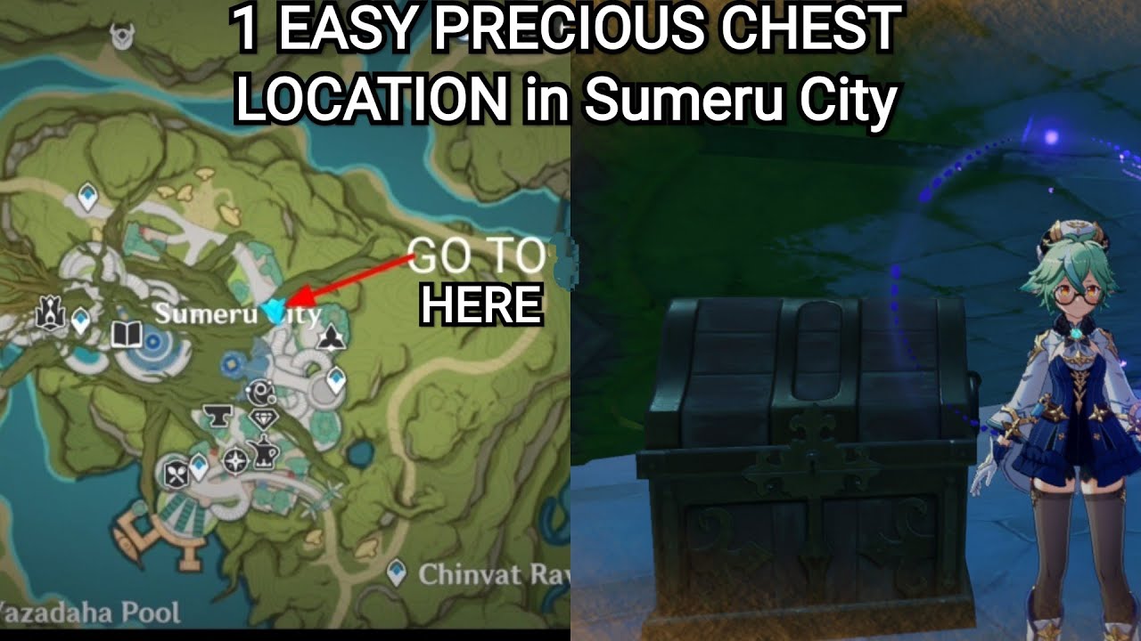 Genshin Impact 3.0 1 Sumeru Easy Precious Chest location Part 5 (Map