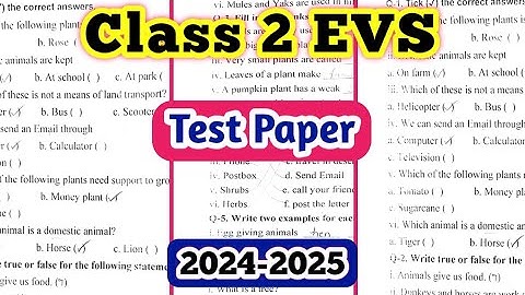 Class 2 EVS Worksheet|Class 2 EVS Practice Paper| Class 2 EVS Test Paper @PeehuandRudraCorner