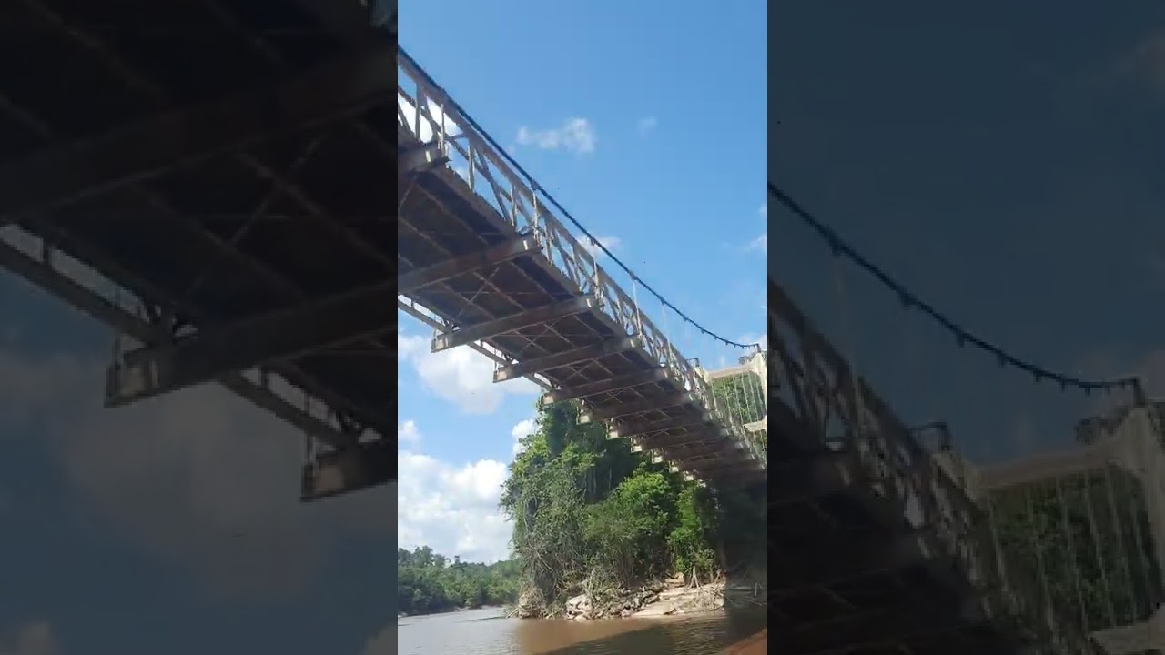 Denham Suspension Bridge aka Garraway Stream Bridge. Linking Mahdia n Bartica