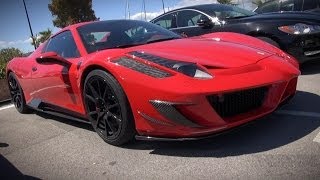 Jamboolio records an ultra rare and special ferrari 458 with outrages
tuning package called mansory spider siracusa monaco edition (1 of 3
ever made)....