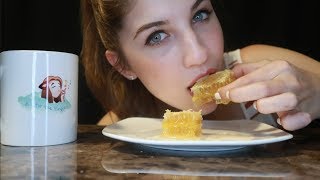 Asmr Eating Raw Honeycomb Sticky Satisfying Mouth Sounds