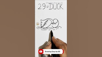 How to draw duck with number 29 | Easy drawing of duck | duck drawing easy | number drawing trick