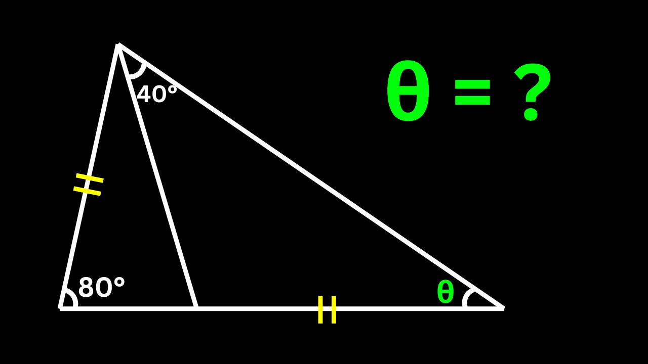 Can you find the angle θ | Nice Geometry Problem | 2 Different Methods ...
