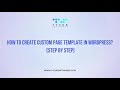 Create Custom Page Template in WordPress