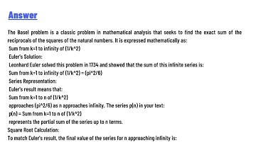 The Basel problem is a problem in mathematical analysis with relevance to number theory
