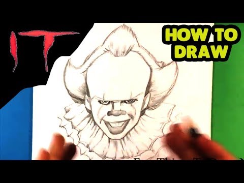 How to Draw PENNYWISE THE CLOWN (IT [2017]) Drawing Tutorial - Draw it, Too!