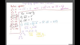 Simplifying square roots