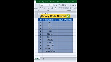 Binary To Decimal conversion in excel | #tipsandtricks #excelformula