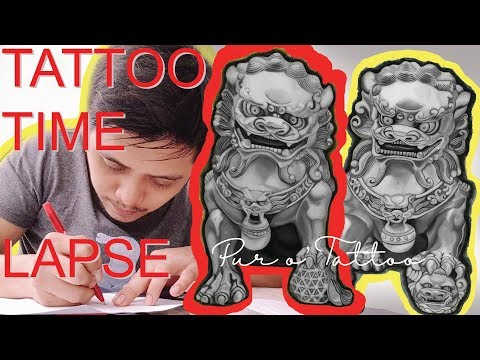 tattoo-time-lapse:-foo-dog,-2nd-session!