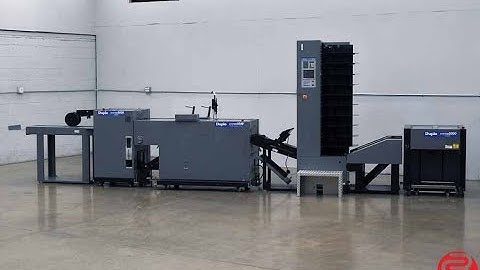 2005 Duplo System 5000 10 Bin Booklet Making System w/ Stitcher, Folder, Trimmer, and Stacker