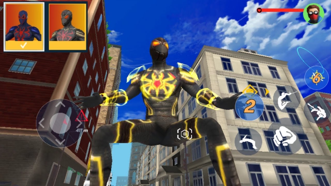TESTEI OS TRAJES LENDÁRIOS DO HOMEM ARANHA, Spider Fighting Hero Game, JOGO DE SIMULADOR DE HERÓIS M